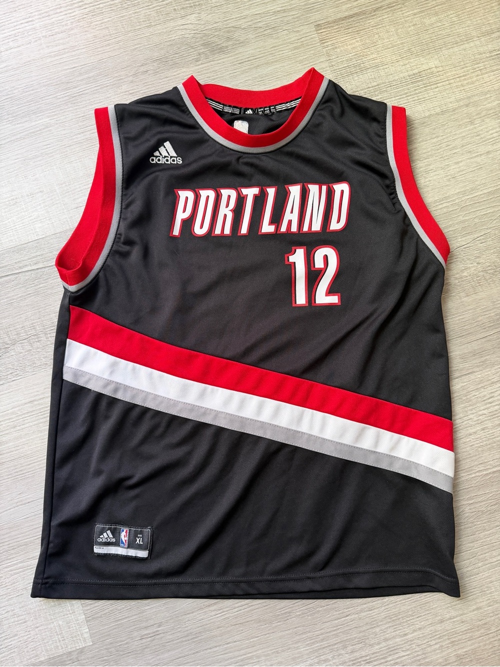 adidas Kids Black Red Portland Aldridge Basketball Jersey